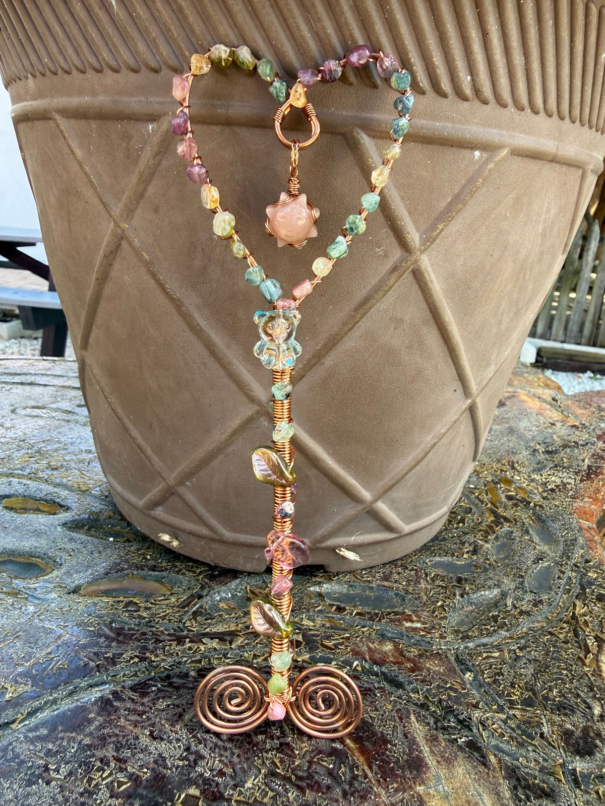 Watermelon Tourmaline & Copper Magic Wand
