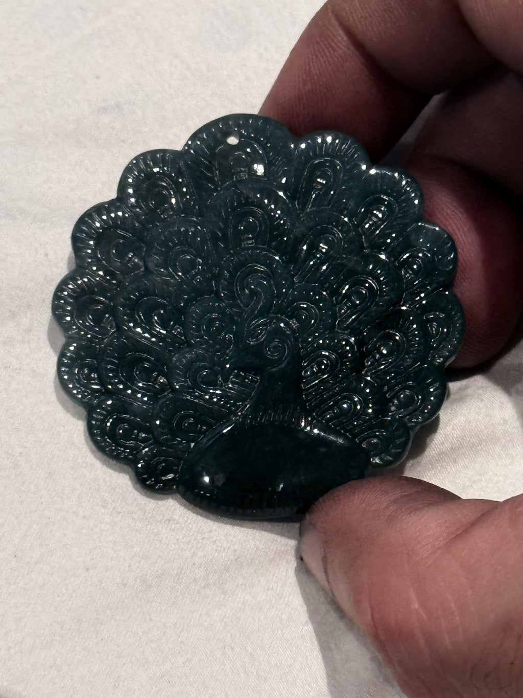 Jade stone peacock
