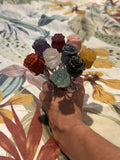 Mixed Gemstone Rose Bouquet (silver stems)