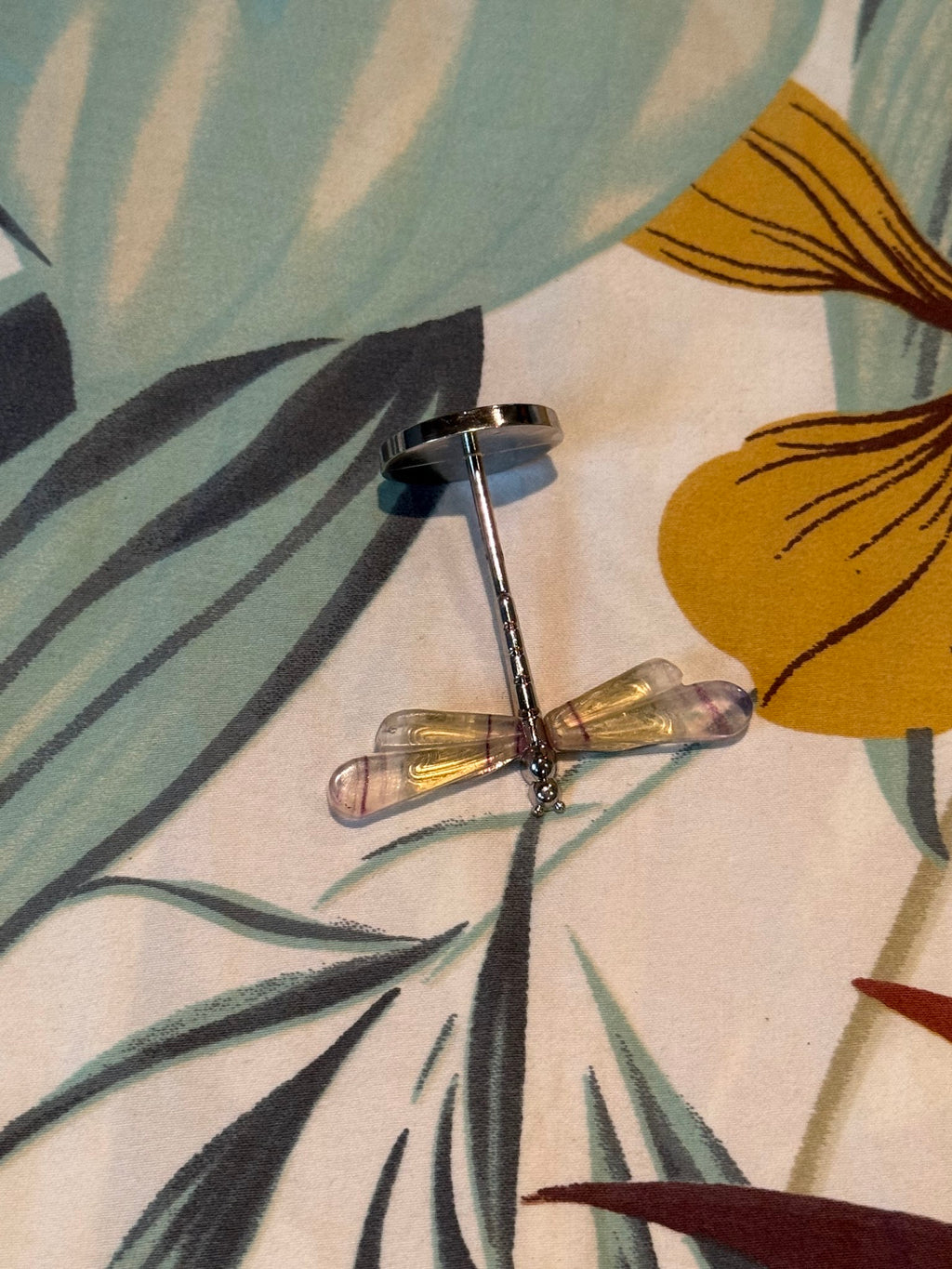 Fluorite Dragonfly Carving