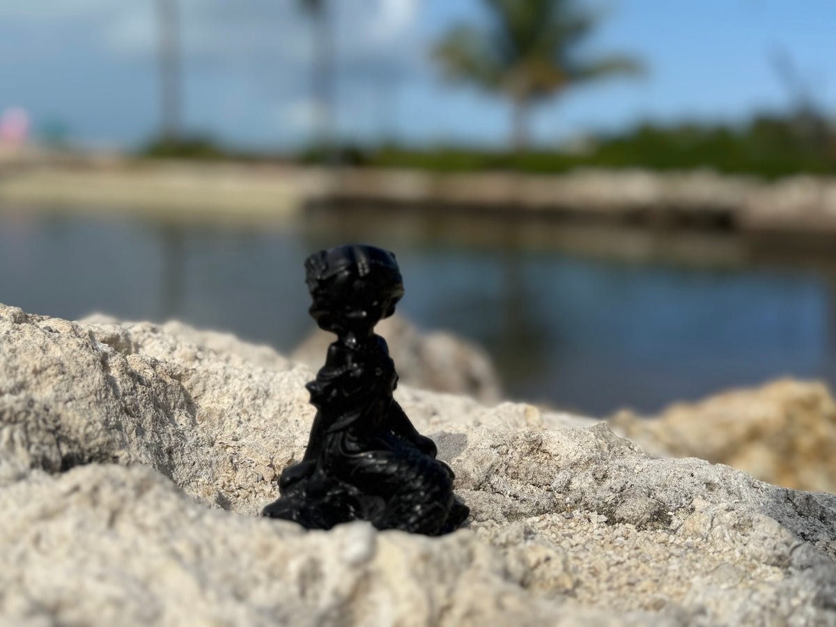 Black Obsidian Mermaid Carving