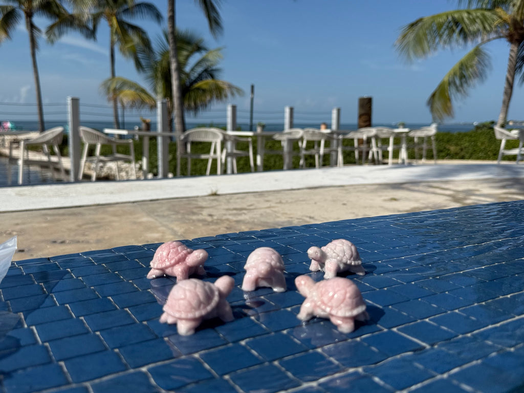 Pink Opal Turtle Carving