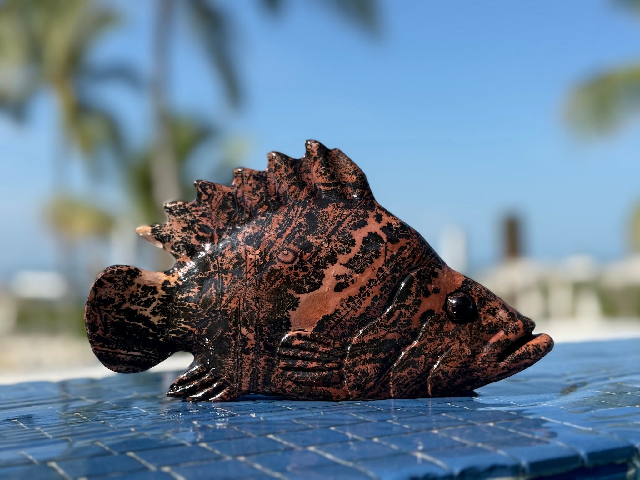 Picture Jasper Fish Carving