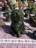 Carved stone dog figurine